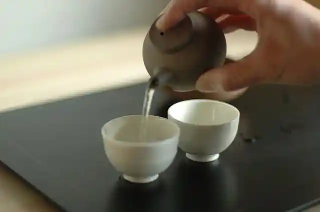 Pouring Sencha Tea